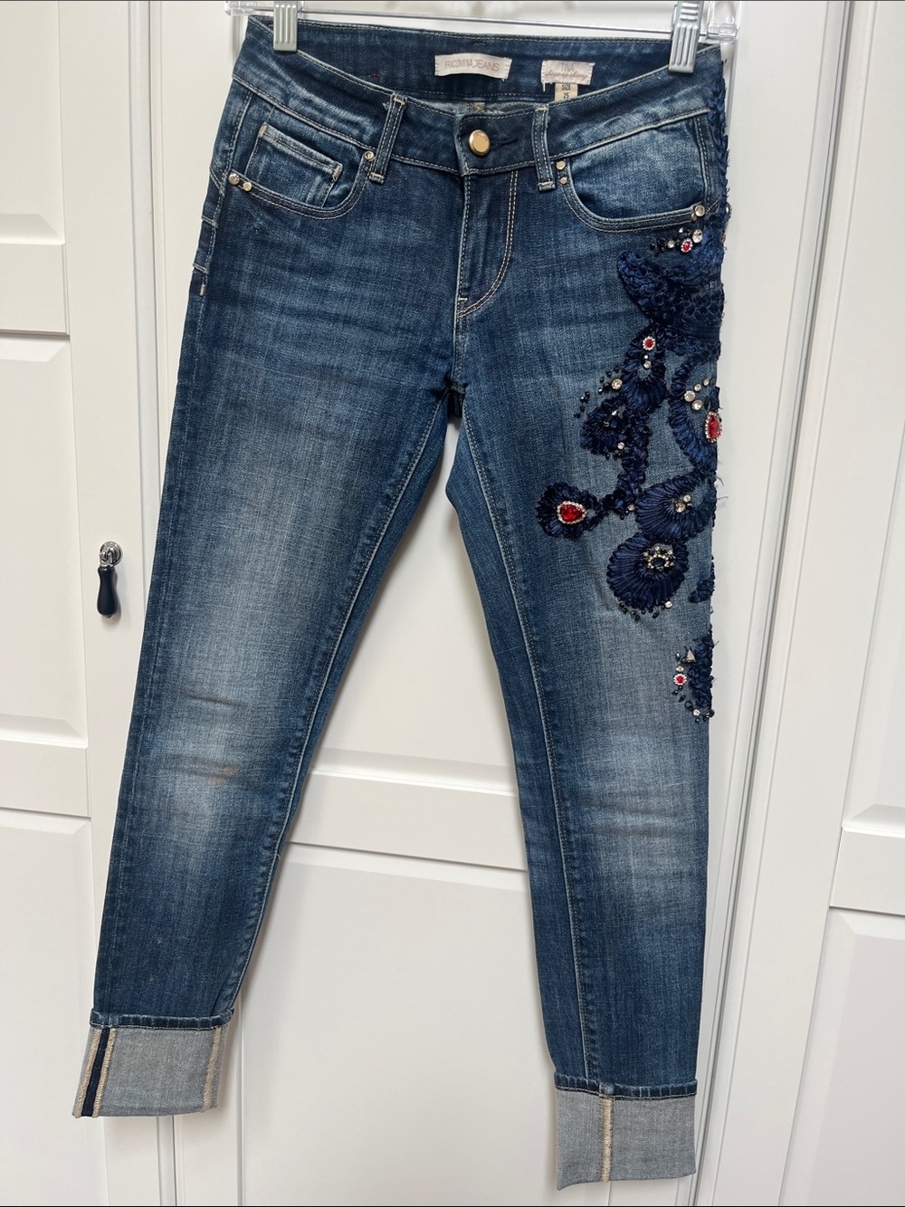 Embellished Navy Jeans from Francomina